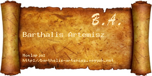 Barthalis Artemisz névjegykártya